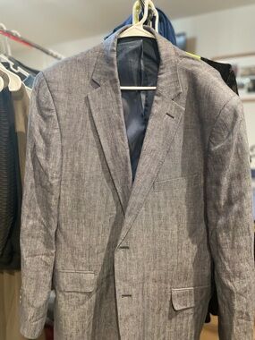 Macy's Grey Textured Sport Coat Blazer